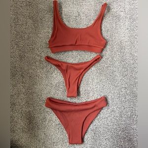 Kulani Kinis Clay Ribbed Bikini Set